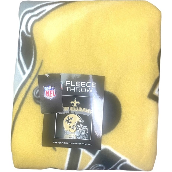 NFL New Orleans Saints Football Gridiron Fleece Throw, 50 x 60-inches. - Picture 1 of 3